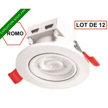 LOT DE 12 PIECES // Spot led encastré rond 5W 3000k / 4000k / 6000k orientable