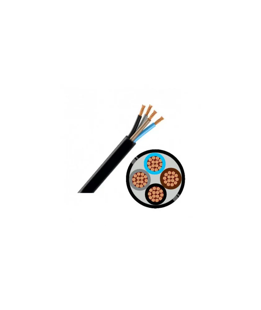 Cable rigide u-1000 r2v 4x10mm2 noir (prix au m)
