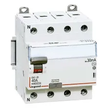 LEGRAND DX3 Interrupteur différentiel tétrapolaire 40A 30mA type AC 4 modules 400V - 411661