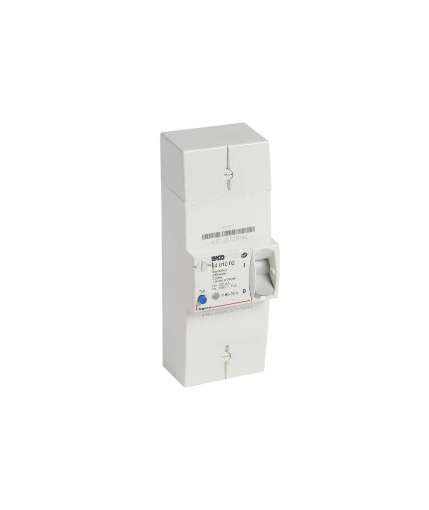 401002-Disjoncteur de branchement Enedis bipolaire différentiel 500mA instantané - 90A