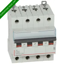 Disjoncteur DX³6000 10kA arrivée haute et départ bas à vis 4P 400V~ - 50A - courbe C - pour peigne HX³ traditionnel : ref 4