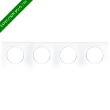 EUROHM Square Plaque quadruple blanc - 60299