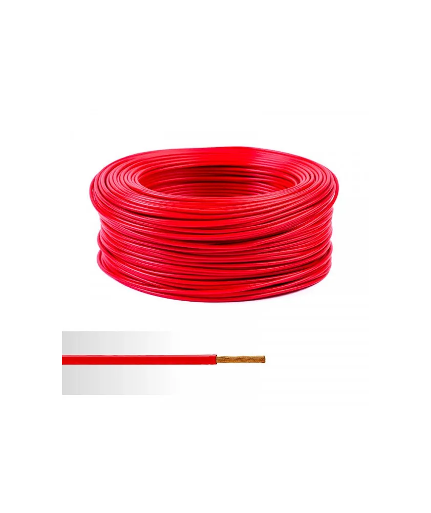Fil électrique souple ho7v-k 16mm2 rouge (prix au m)