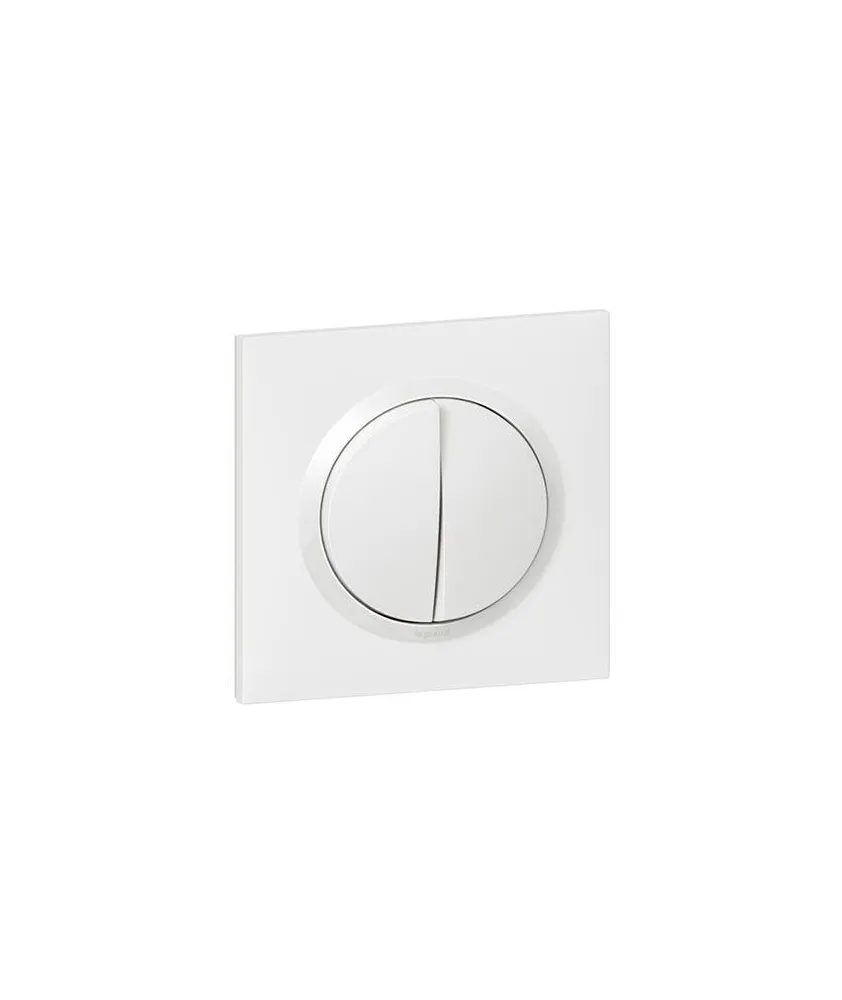 Legrand - Double interrupteur ou va-et-vient dooxie 10AX 250V~ livré avec plaque carrée