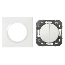 Legrand - Double interrupteur ou va-et-vient dooxie 10AX 250V~ livré avec plaque carrée